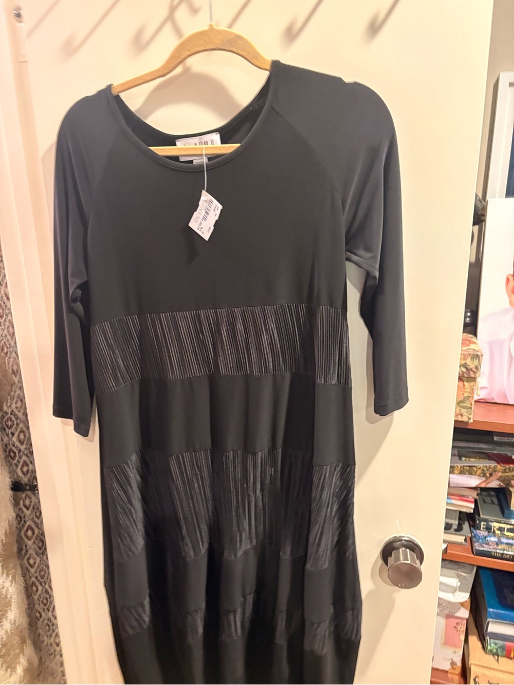 Joseph ribkoff Black Textured Panel Tunic